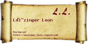 Lézinger Leon névjegykártya